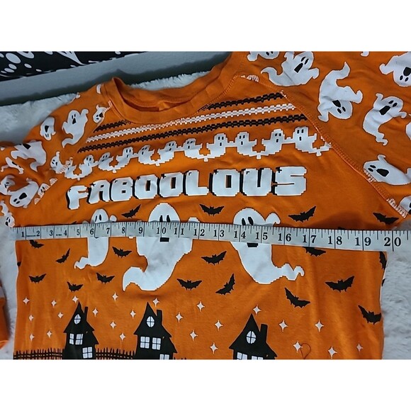 Halloween All Over Ghost Haunted House Lantern Top Womens Juniors Size 15/17 - Picture 6 of 9